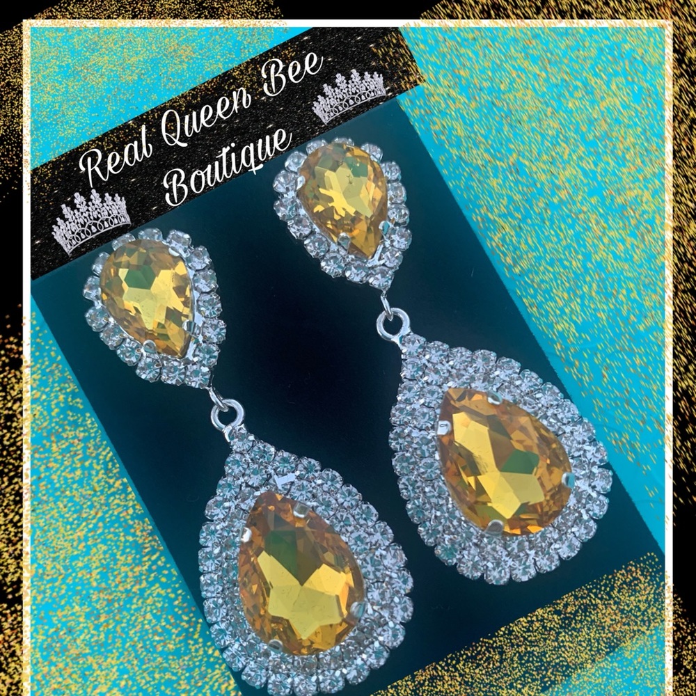 Yellow Canary Swarovski Crystal Pageant earrings